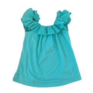 Gap Aqua Ruffle Top